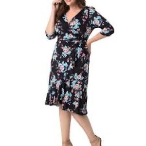 Flirty Flounce Wrap Dress - Plus Size EUC